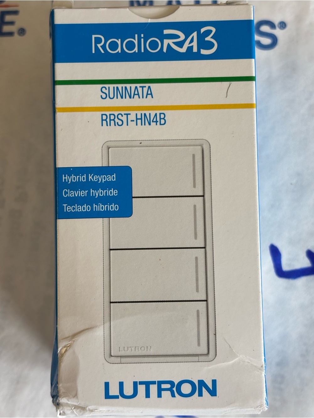 Lutron RadioRA 3 RRST-HN4B Sunnata 4 Button Keypad Hybrid New